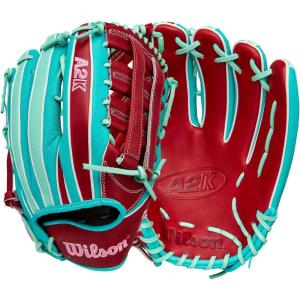 image:imageWilson Fall 2025 A2K Baseball GlovesTealSeafoamRed