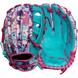 image:imageWilson Spring 2025 A2000 Baseball GlovesFloralFlamingoTeal