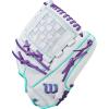 image:imageWilson 2026 A500 Siren Fastpitch Softball GlovesWhiteSeafoamPurple