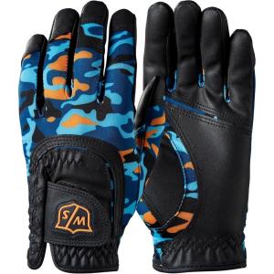 image:imageWilso Staff Junior Fit All Camo Golf GloveOrangeBlue