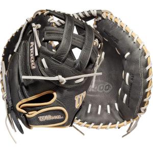 image:imageWilson 2022 A1000 CM33 33 Fastpitch Catchers Mitt  Right Hand Throw GreyBlondeWhite