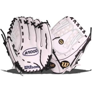 image:imageWilson 2022 A1000 V125 125 Fastpitch Outfield Glove  Right Hand Throw BlackWhiteMetallic Gold