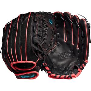 image:imageWilson 2022 A440 Flash 12 Fastpitch Outfield Glove  Left Hand Throw BlackPinkTropical Blue