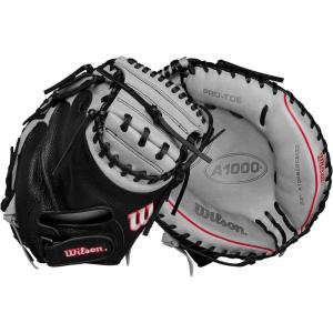 image:imageWilson 2024 A1000 CM33 33 Baseball Catchers Mitt  SilverBlackRed Right Hand Throw
