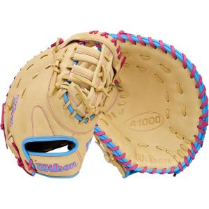 image:imageWilson 2026 A1000 Baseball GlovesBlondeCool BlueFlamingo Pink