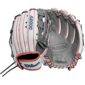 image:imageWilson Fall 2024 A2000 Fastpitch GlovesWhiteRose GoldGrey