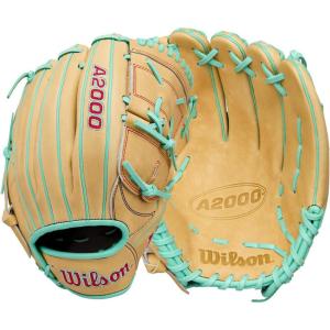 image:imageWilson Fall 2025 A2000 Baseball GlovesBlondeSeafoamRed