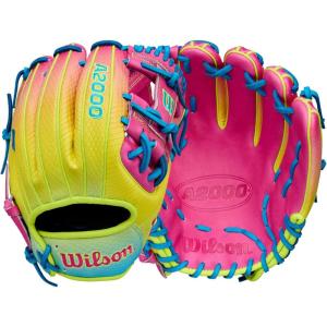 image:imageWilson Fall 2025 A2000 Baseball GlovesBlueOptic YellowPink
