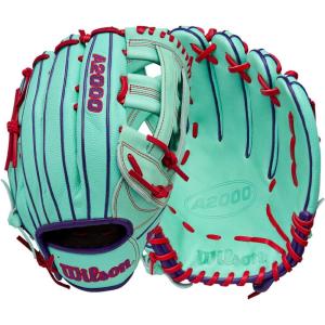 image:imageWilson Fall 2025 A2000 Baseball GlovesSeafoamPurpleRed