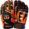 image:imageWilson NFL Stretch Fit Football Gloves  Youth and Adult SizesCincinnati Bengals