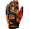 image:imageWilson NFL Stretch Fit Football Gloves  Youth and Adult SizesCincinnati Bengals