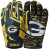 image:imageWilson NFL Stretch Fit Football Gloves  Youth and Adult SizesGreen Bay Packers