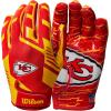 image:imageWilson NFL Stretch Fit Football Gloves  Youth and Adult SizesKansas City Chiefs