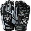 image:imageWilson NFL Stretch Fit Football Gloves  Youth and Adult SizesLas Vegas Raiders