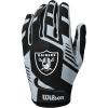 image:imageWilson NFL Stretch Fit Football Gloves  Youth and Adult SizesLas Vegas Raiders