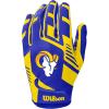 image:imageWilson NFL Stretch Fit Football Gloves  Youth and Adult SizesLos Angeles Rams