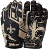 image:imageWilson NFL Stretch Fit Football Gloves  Youth and Adult SizesNew Orleans Saints