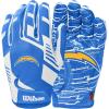 image:imageWilson NFL Stretch Fit Football Gloves  Youth and Adult SizesLos Angeles Chargers
