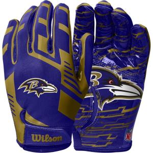 image:imageWilson NFL Stretch Fit Football Gloves  Youth and Adult SizesBaltimore Ravens