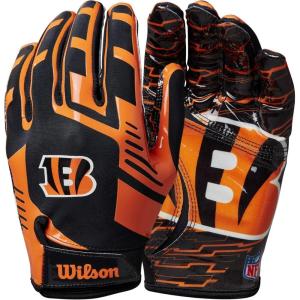 image:imageWilson NFL Stretch Fit Football Gloves  Youth and Adult SizesCincinnati Bengals