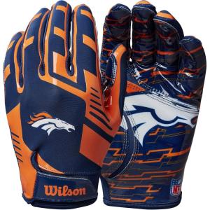 image:imageWilson NFL Stretch Fit Football Gloves  Youth and Adult SizesDenver Broncos