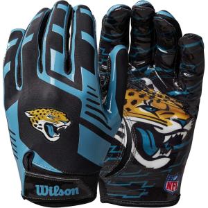 image:imageWilson NFL Stretch Fit Football Gloves  Youth and Adult SizesJacksonville Jaguars