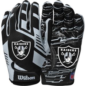 image:imageWilson NFL Stretch Fit Football Gloves  Youth and Adult SizesLas Vegas Raiders