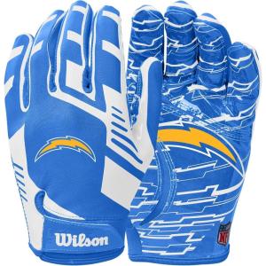 image:imageWilson NFL Stretch Fit Football Gloves  Youth and Adult SizesLos Angeles Chargers