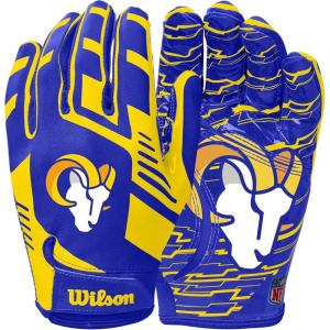 image:imageWilson NFL Stretch Fit Football Gloves  Youth and Adult SizesLos Angeles Rams