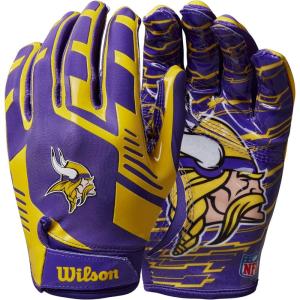 image:imageWilson NFL Stretch Fit Football Gloves  Youth and Adult SizesMinnesota Vikings