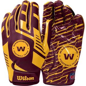 image:imageWilson NFL Stretch Fit Football Gloves  Youth and Adult SizesWashington Commanders