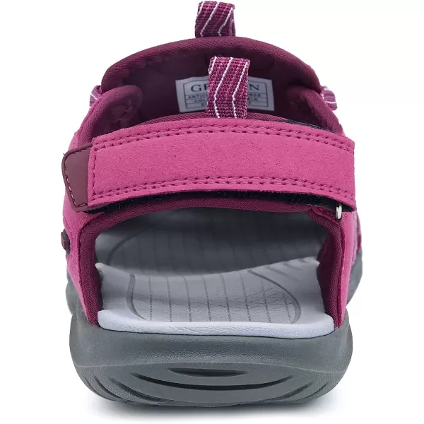 imageGRITION Hiking Sandals Women Athlatic Outdoor Sandals Protective Topcap Waterproof for Beach SummerWater Shoes Athletic Sport Walking SandalsRose