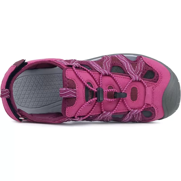 imageGRITION Hiking Sandals Women Athlatic Outdoor Sandals Protective Topcap Waterproof for Beach SummerWater Shoes Athletic Sport Walking SandalsRose
