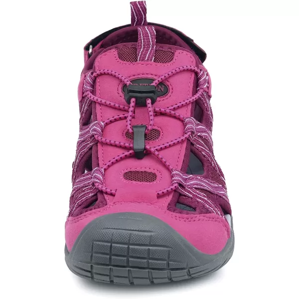 imageGRITION Hiking Sandals Women Athlatic Outdoor Sandals Protective Topcap Waterproof for Beach SummerWater Shoes Athletic Sport Walking SandalsRose
