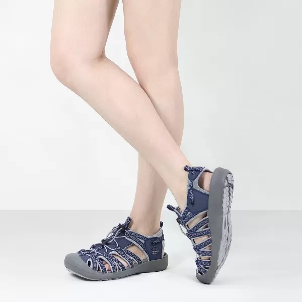 imageGRITION Hiking Sandals Women Closed Toe Waterproof Lightweight Adjustable Hiking Athletic Sandals Breathable For Beach Summer Adventure Comfortable Outdoor SportNavy