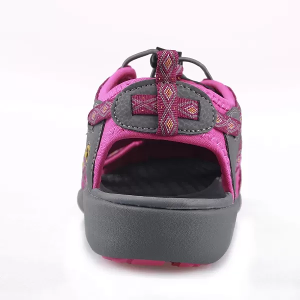 imageGRITION Hiking Sandals Women Closed Toe Waterproof Lightweight Adjustable Hiking Athletic Sandals Breathable For Beach Summer Adventure Comfortable Outdoor SportPink