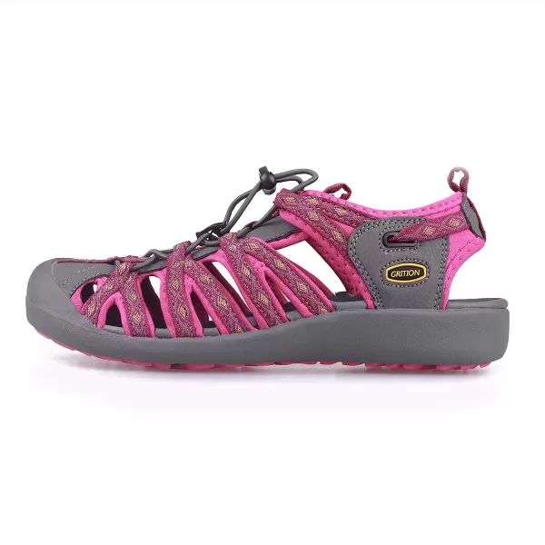 imageGRITION Hiking Sandals Women Closed Toe Waterproof Lightweight Adjustable Hiking Athletic Sandals Breathable For Beach Summer Adventure Comfortable Outdoor SportPink