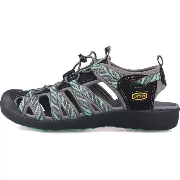 imageGRITION Hiking Sandals Women Closed Toe Waterproof Lightweight Adjustable Hiking Athletic Sandals Breathable For Beach Summer Adventure Comfortable Outdoor SportBlue