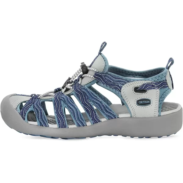 imageGRITION Hiking Sandals Women Closed Toe Waterproof Lightweight Adjustable Hiking Athletic Sandals Breathable For Beach Summer Adventure Comfortable Outdoor SportBlue2