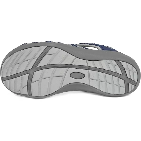 imageGRITION Hiking Sandals Women Closed Toe Waterproof Lightweight Adjustable Hiking Athletic Sandals Breathable For Beach Summer Adventure Comfortable Outdoor SportNavy