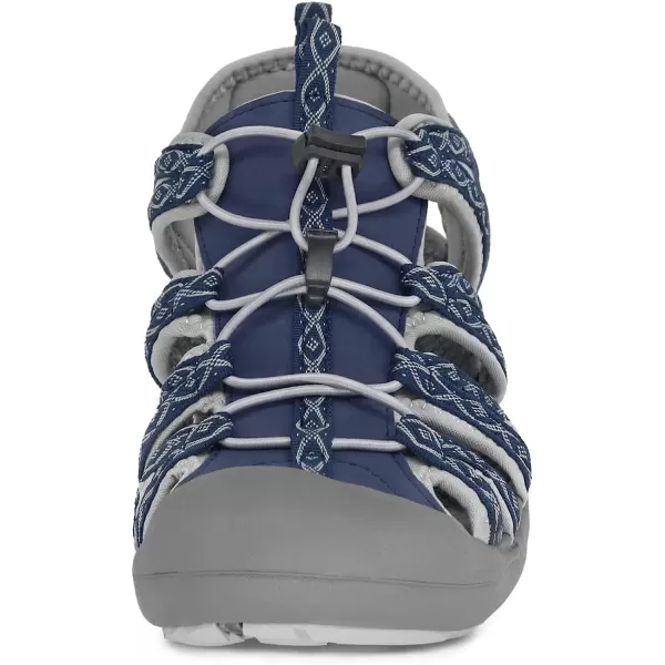 imageGRITION Hiking Sandals Women Closed Toe Waterproof Lightweight Adjustable Hiking Athletic Sandals Breathable For Beach Summer Adventure Comfortable Outdoor SportNavy