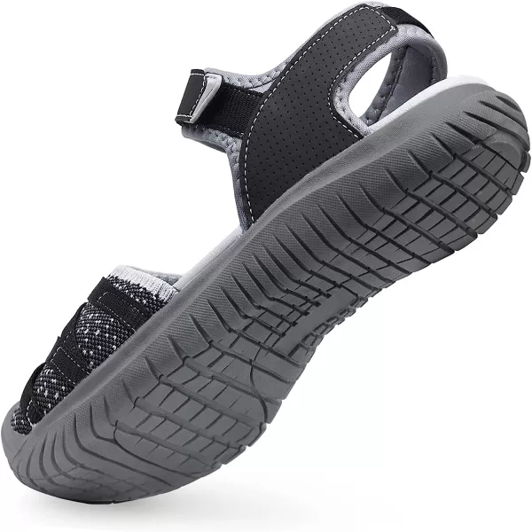 imageGRITION Hiking Sandals Women Comfortable Closed Toe Lightweight Outdoor Athtletic Sports Sandals Adjustable Breathable Waterproof For Beach SummerBlack