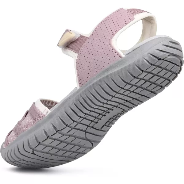 imageGRITION Hiking Sandals Women Comfortable Closed Toe Lightweight Outdoor Athtletic Sports Sandals Adjustable Breathable Waterproof For Beach SummerPink