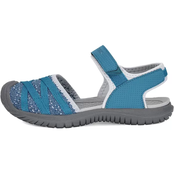 imageGRITION Hiking Sandals Women Comfortable Closed Toe Lightweight Outdoor Athtletic Sports Sandals Adjustable Breathable Waterproof For Beach SummerSmoky Blue