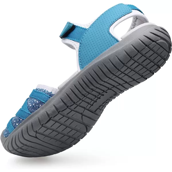 imageGRITION Hiking Sandals Women Comfortable Closed Toe Lightweight Outdoor Athtletic Sports Sandals Adjustable Breathable Waterproof For Beach SummerSmoky Blue