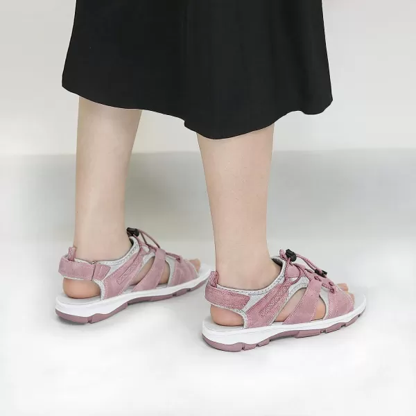 imageGRITION Hiking Sandals for Women Comfortable Summer Sports Walking Sandals with Soft Footbed Lightweight Quick Dry Adjustable Athletic Beach Water Sandals OutdoorPink