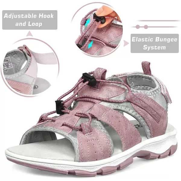 imageGRITION Hiking Sandals for Women Comfortable Summer Sports Walking Sandals with Soft Footbed Lightweight Quick Dry Adjustable Athletic Beach Water Sandals OutdoorPink