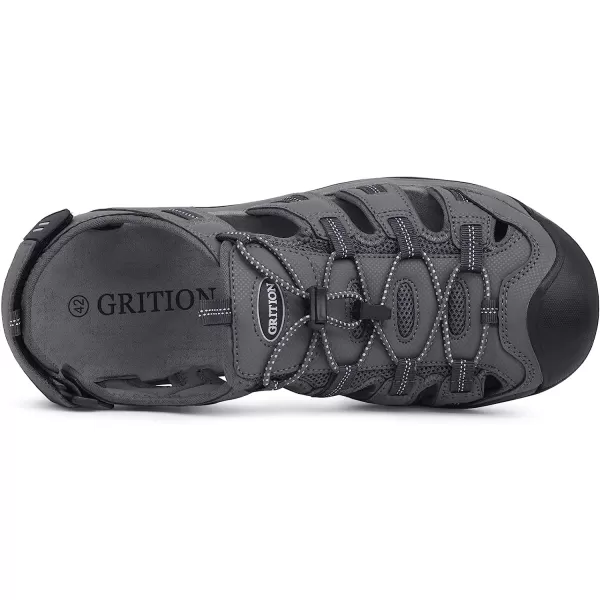 imageGRITION Mens Closed Toe Sandals Outdoor Hiking Sport Water Shoes Waterproof Athletic Comfortable Beach Walking Sandal Fisherman SummerGrey 01