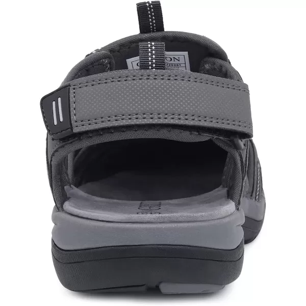 imageGRITION Mens Closed Toe Sandals Outdoor Hiking Sport Water Shoes Waterproof Athletic Comfortable Beach Walking Sandal Fisherman SummerGrey 01