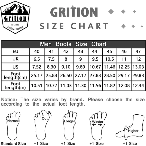 imageGRITION Mens Hiking Boots Waterproof Mid Ankle Work Snow Boots for Men Black Shoes for Backpacking Trekking Outdoor Mountaineering and moreBlack Auto Lacing